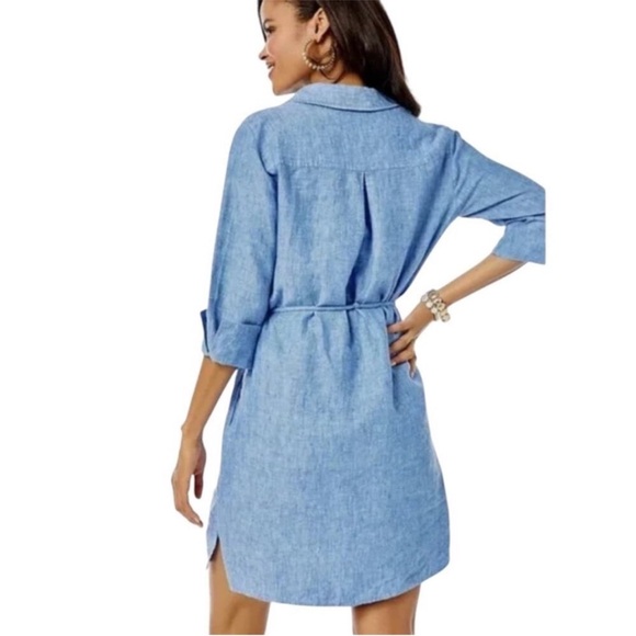 NWOT Lilly Pulitzer Pilar Tunic Linen Dress. Blue. Sz XL - Picture 2 of 12